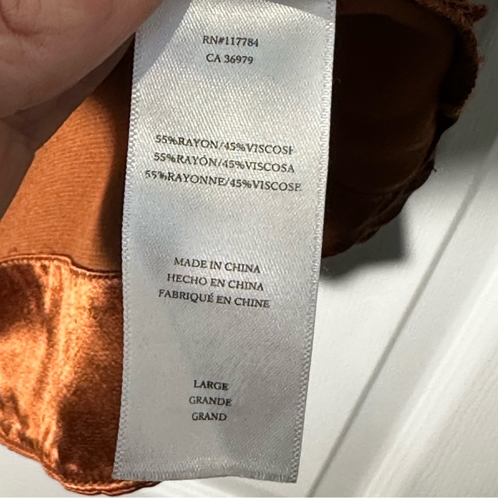 Rails Satin Copper Brown V-Neck Blouse - Picture 9 of 11
